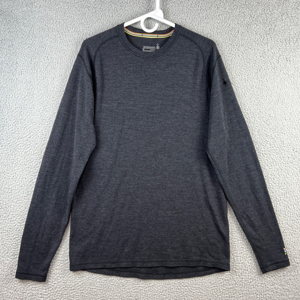 Smartwool Mens XL 250 Merino Wool Long Sleeve Base Layer Shirt Gray SW0NP600